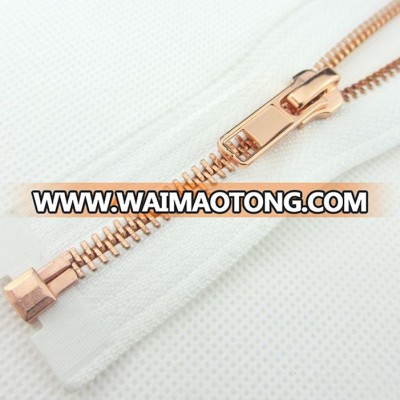 High quality custom size rose gold metal zipper