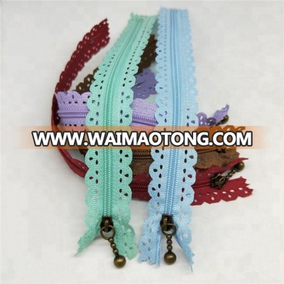 zipper supplier different color 3# lace tape nylon zipper